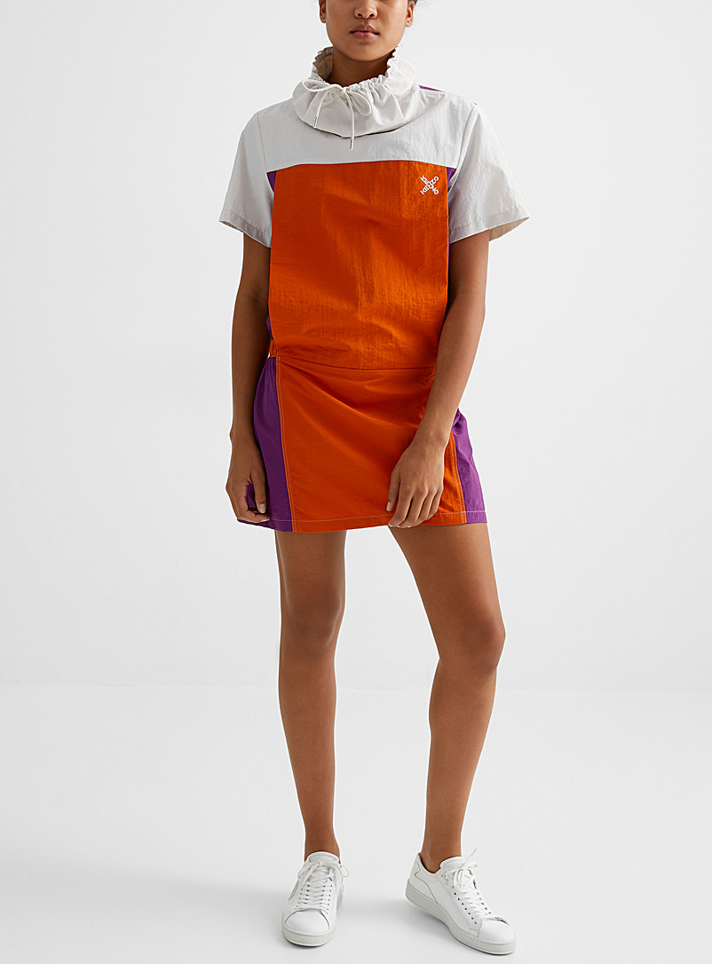 Kenzo Patterned Orange Colour blocks sporty dress for women