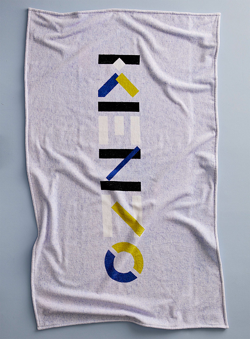 Kenzo: La serviette de plage logo Gris pour homme