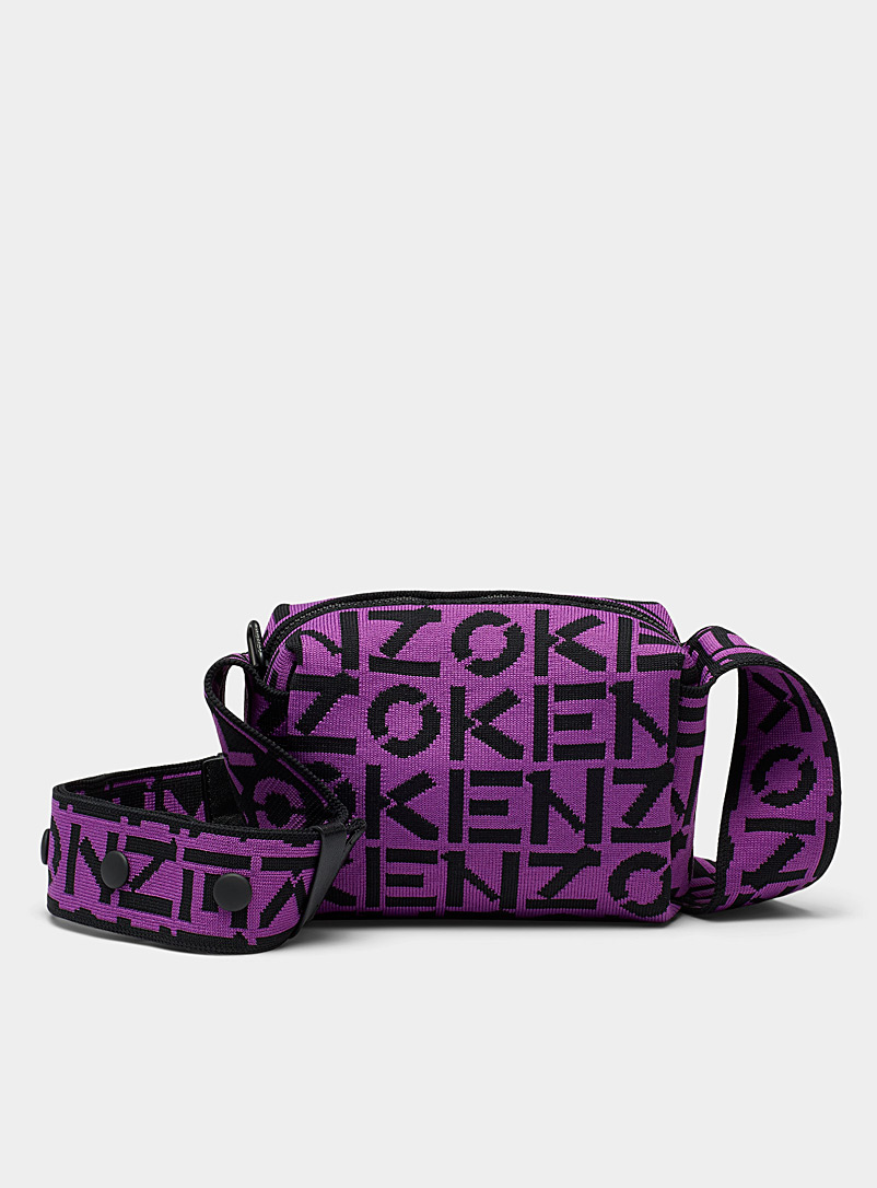 Kenzo: Le petit sac bandoulière monogramme Pourpre à motifs pour femme