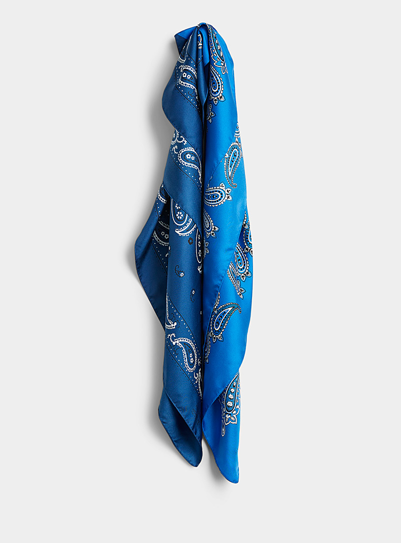 Kenzo: Le bandana en soie paisley Bleu royal-saphir pour femme