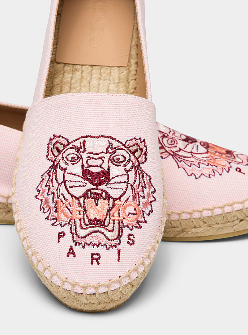 Kenzo Dusky Pink Tiger canvas espadrilles for women