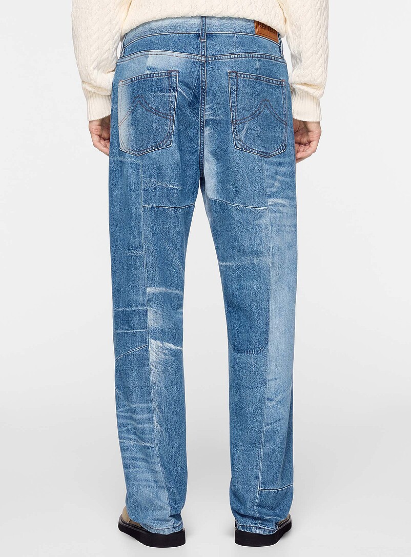 Patchwork straight-leg jean product image 3