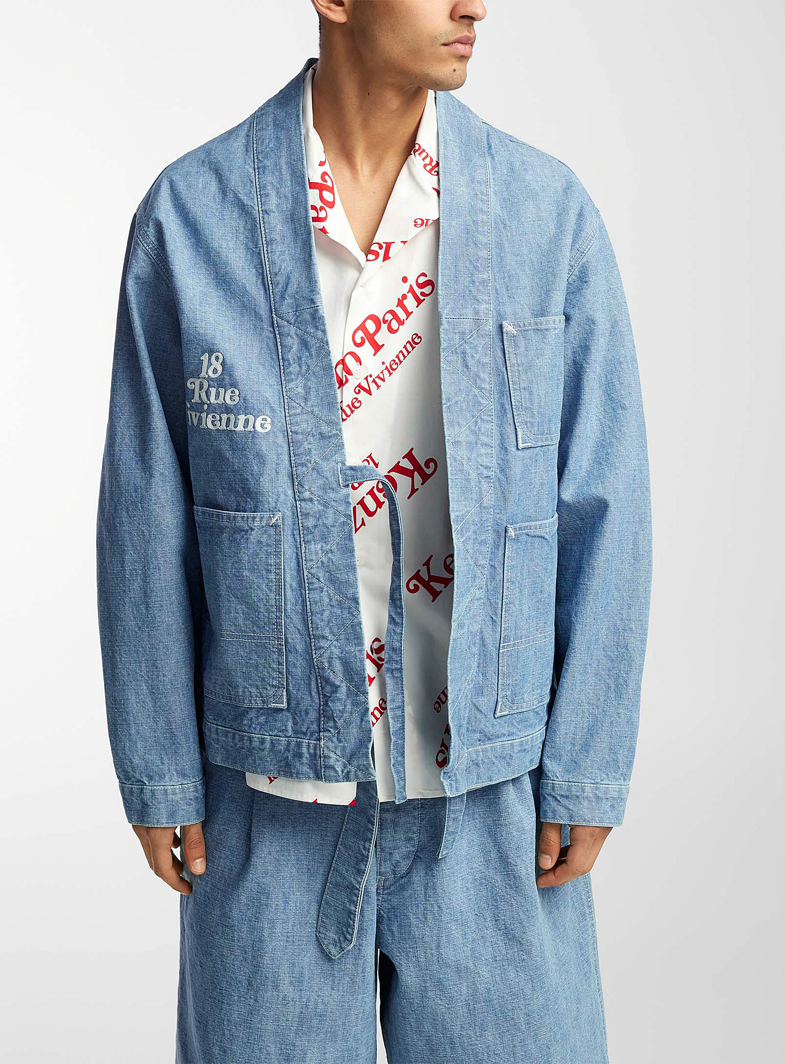 Shop Kenzo By Verdy Kimono Jacket In Baby Blue