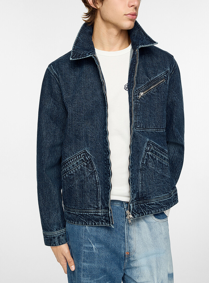 Washed indigo embroidered utilitarian jacket product image 2