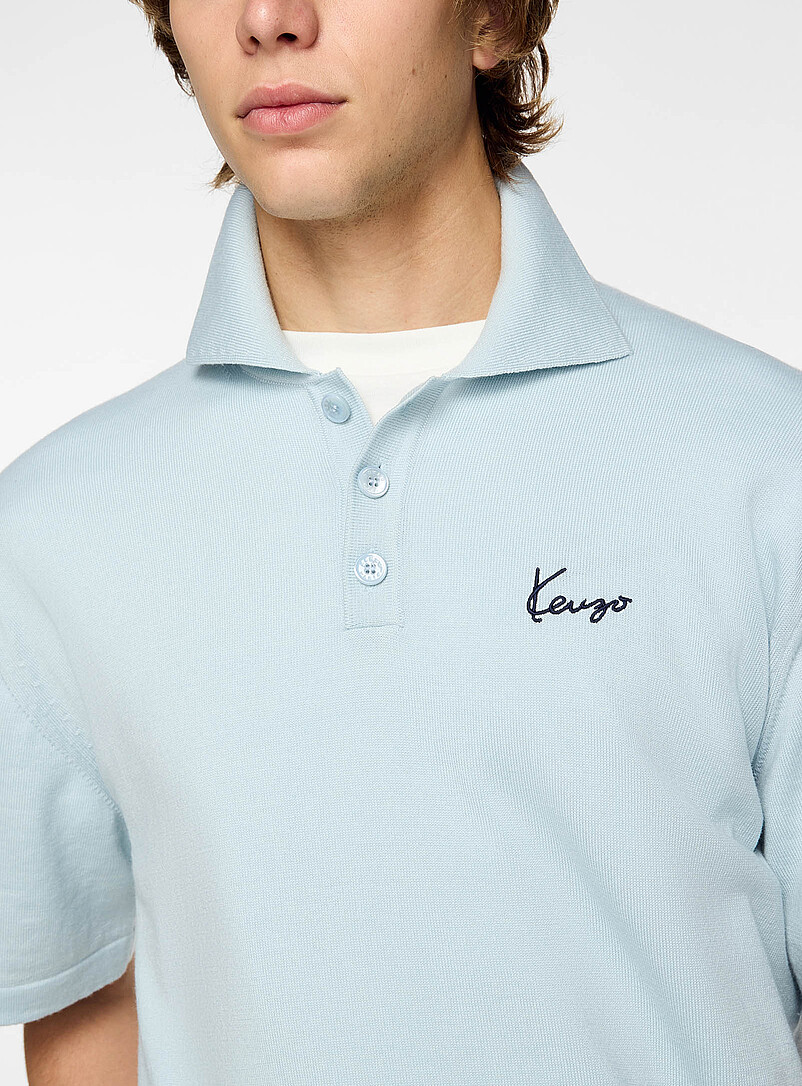 Cursive signature wool polo shirt product image 2