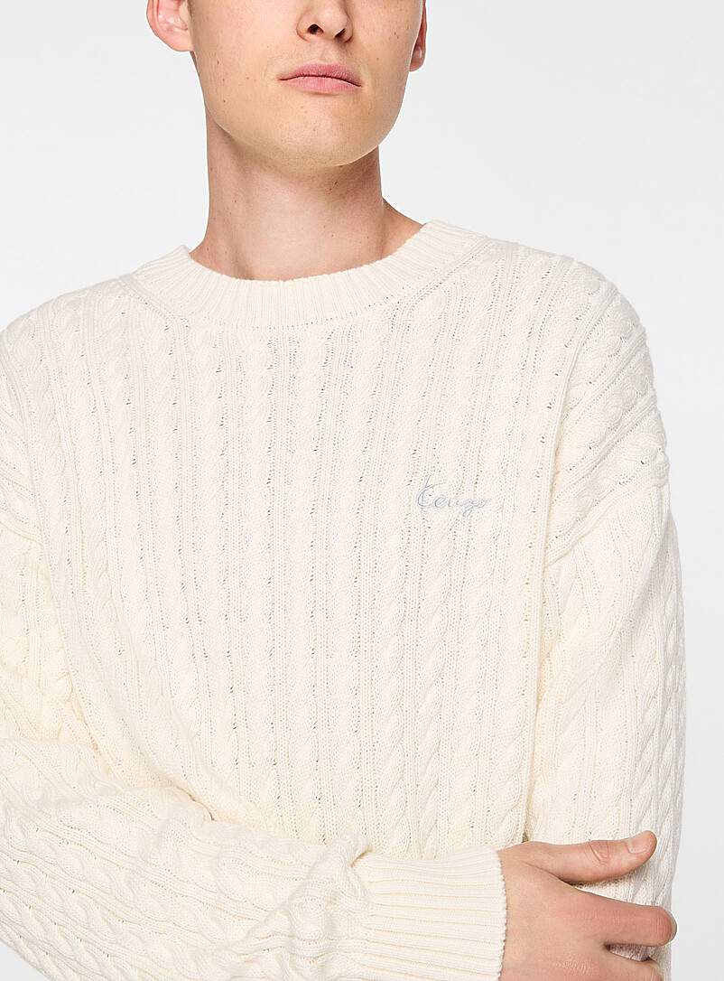 Embroidered logo cable-knit sweater product image 2