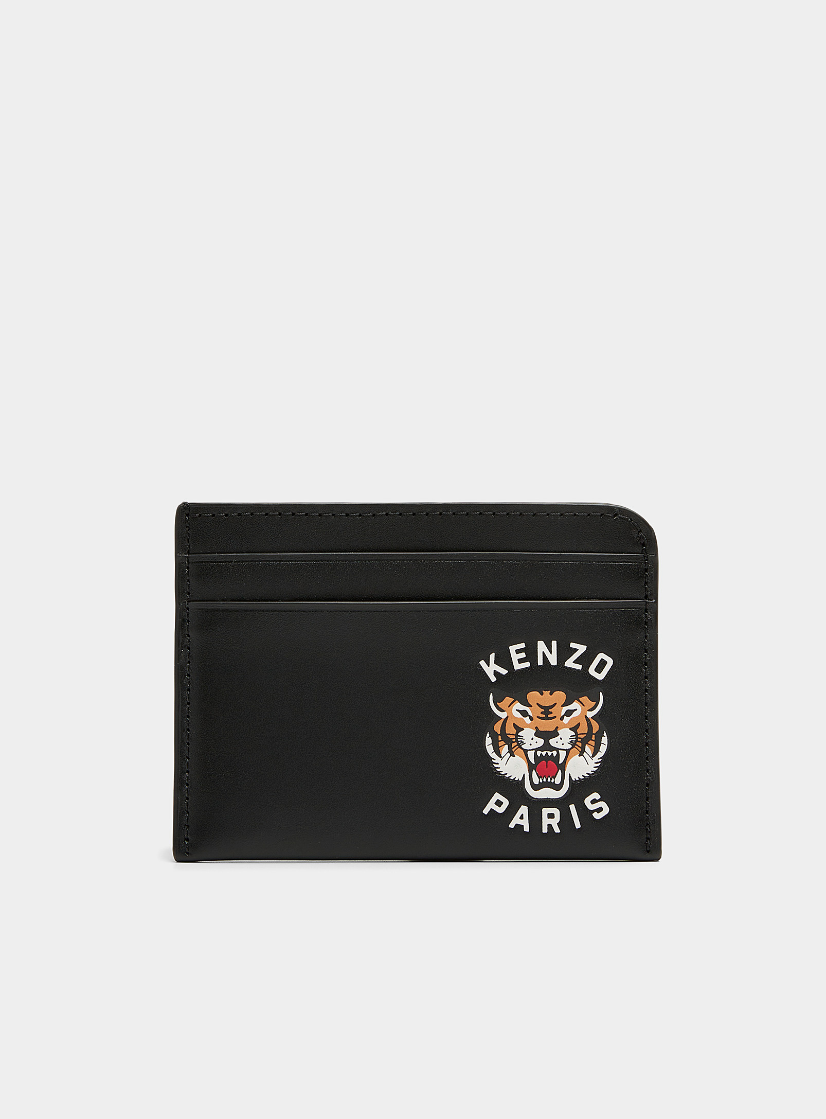 Shop Kenzo Embossed Tiger Cardholder In Black