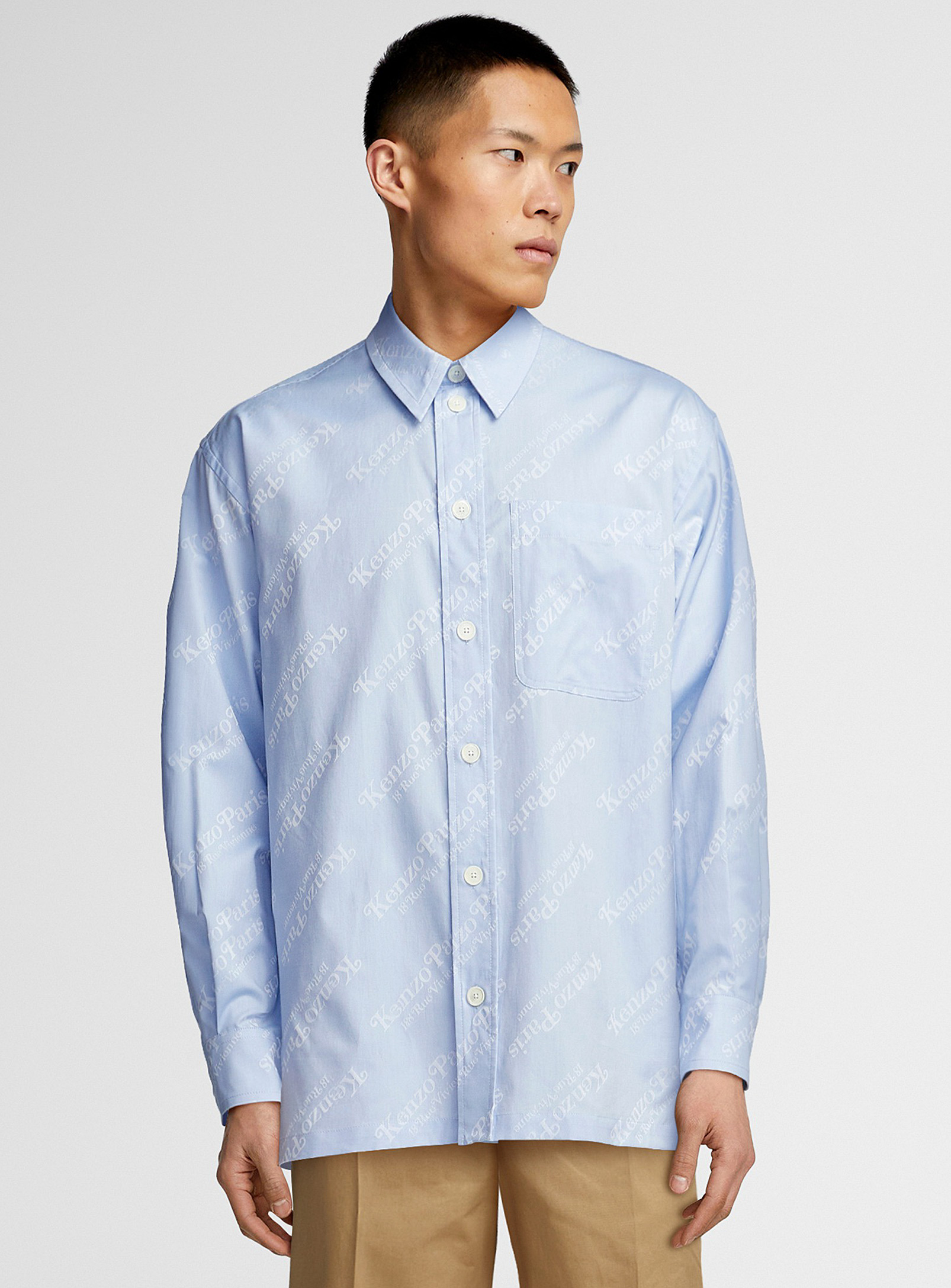 Shop Kenzo By Verdy Oversized Shirt In Baby Blue
