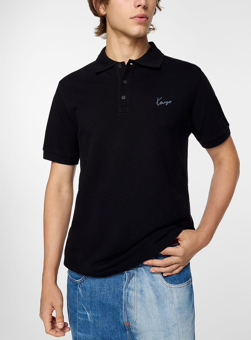 Cursive signature piqué polo shirt product image (primary)