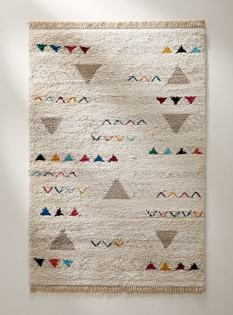 Simons Maison Assorted cream beige Colourful geometry shag rug See available sizes