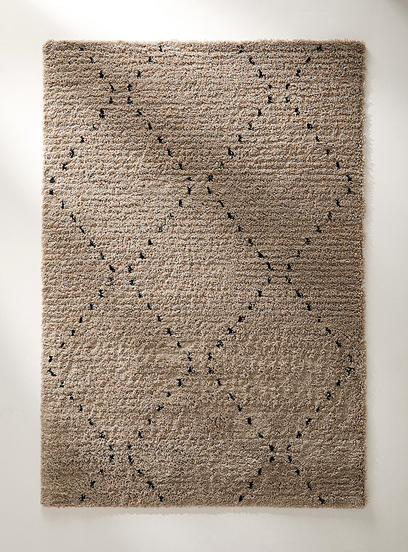 Simons Maison Assorted beige Dotted grid shag rug See available sizes