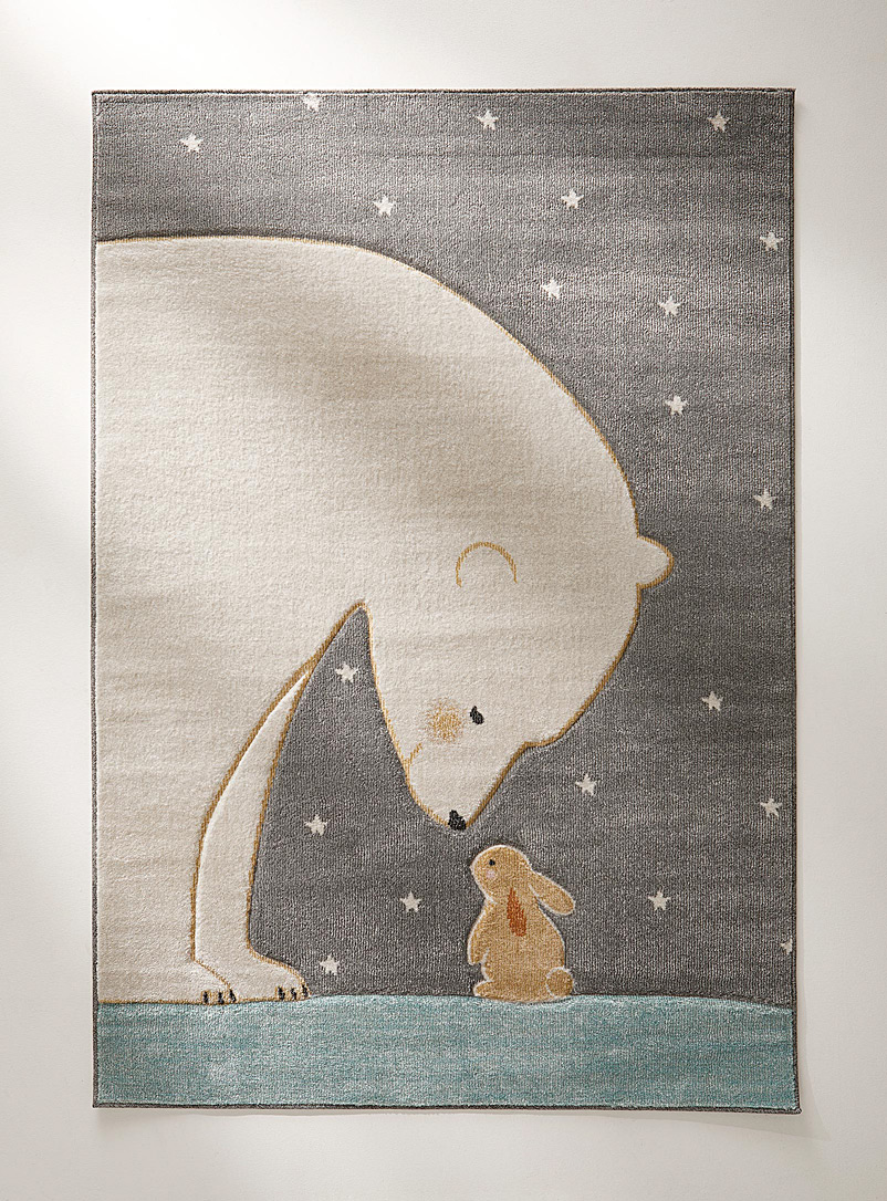 Simons Maison: Le tapis ours et lapin 160 x 230 cm Gris assorti