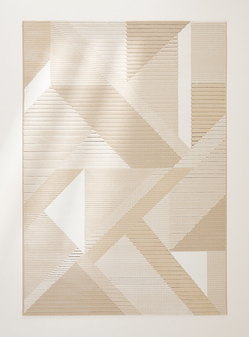 Simons Maison Cream Beige Soothing geometry rug See available sizes