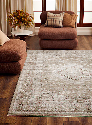 Le tapis m&eacute;daillons beige Voir nos formats offerts