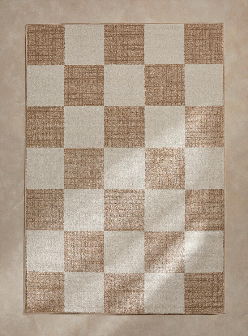 Simons Maison Cream Beige Beige and white checkerboard rug See available sizes