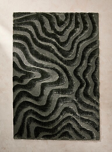 Simons Maison Mossy Green Textured waves tufted rug See available sizes