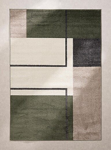 Simons Maison: Le tapis modernisme g&eacute;om&eacute;trique Voir nos formats offerts Vert fonc&eacute; - Mousse
