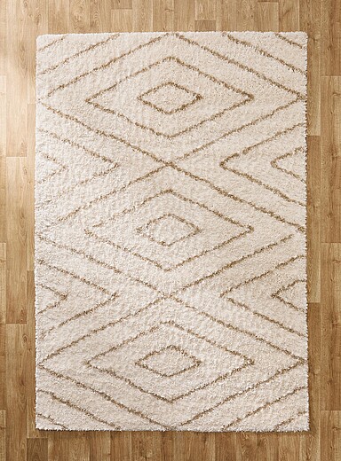 TAPISO Delhi Tapis de Passage Descente de lit Moderne Crème Noir