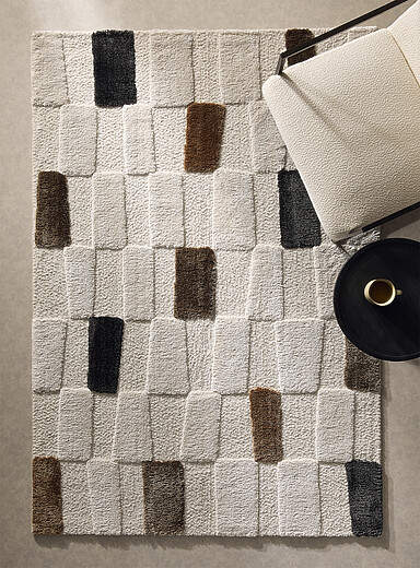 Simons Maison: Le tapis briques textur&eacute;es accent Voir nos formats offerts Blanc &agrave; motifs