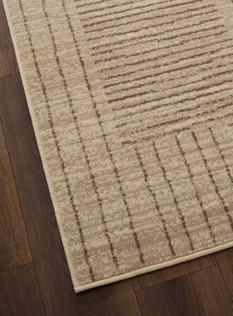 Simons Maison: Le tapis blocs rayures g&eacute;om&eacute;triques Voir nos formats offerts Beige - Gr&egrave;ge