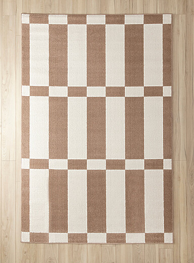 Simons Maison: Le tapis carreaux beiges Voir nos formats offerts Sable