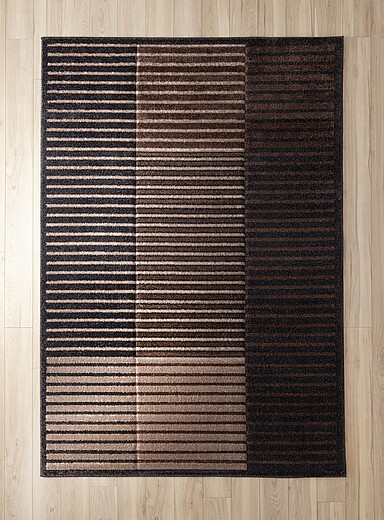 Simons Maison Patterned Brown Striped columns hallway rug See available sizes