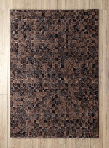 Simons Maison Patterned Brown Brown mini checkerboard rug See available sizes