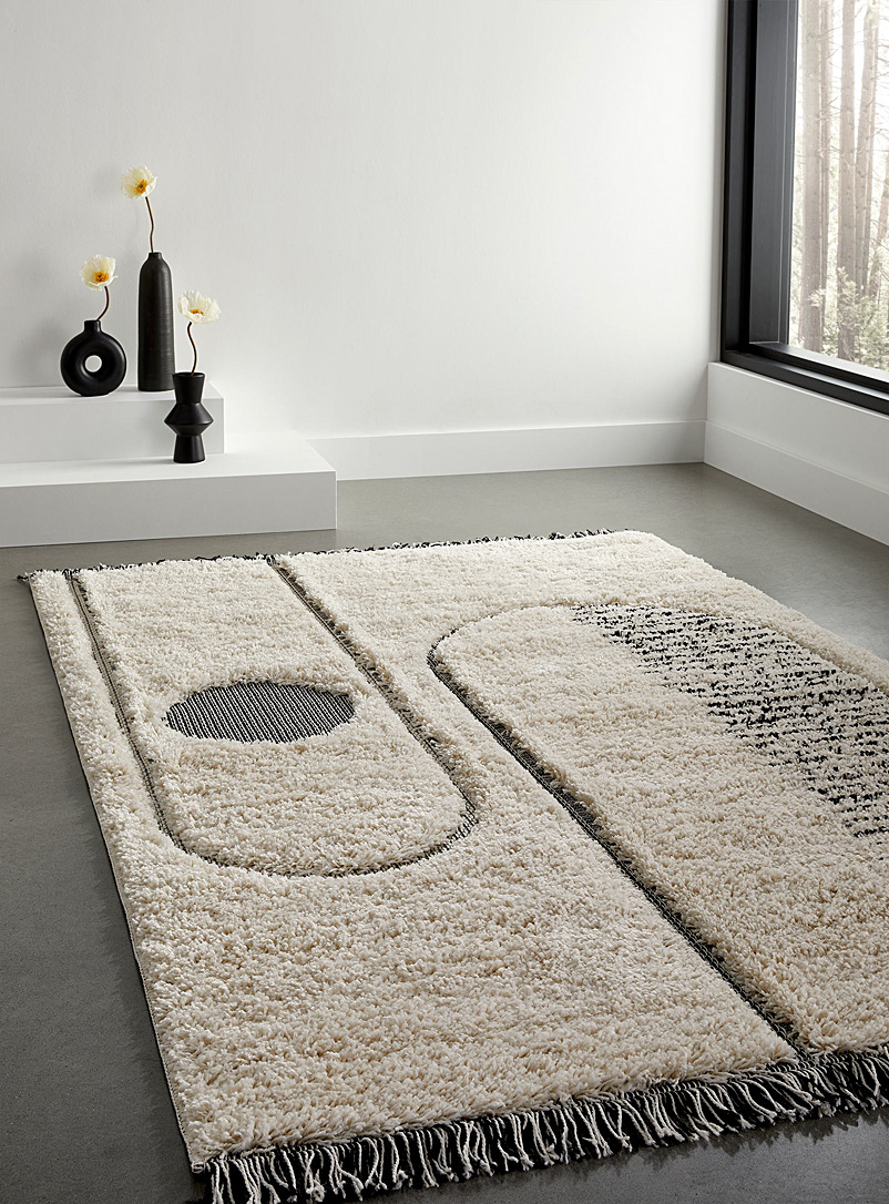 Simons Maison Ecru/Linen Fun geometric shag rug See available sizes