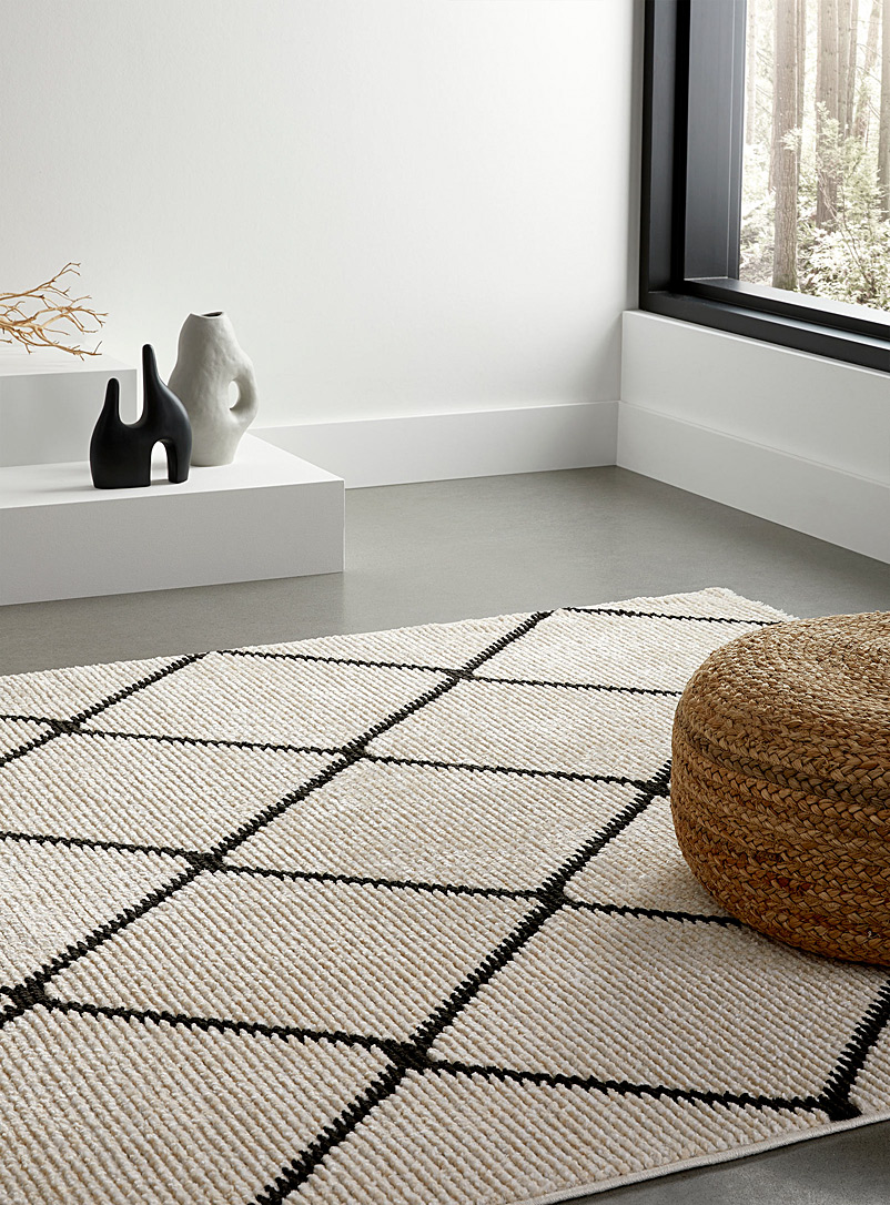 Simons Maison Ecru/Linen Ribbed trellis rug See available sizes