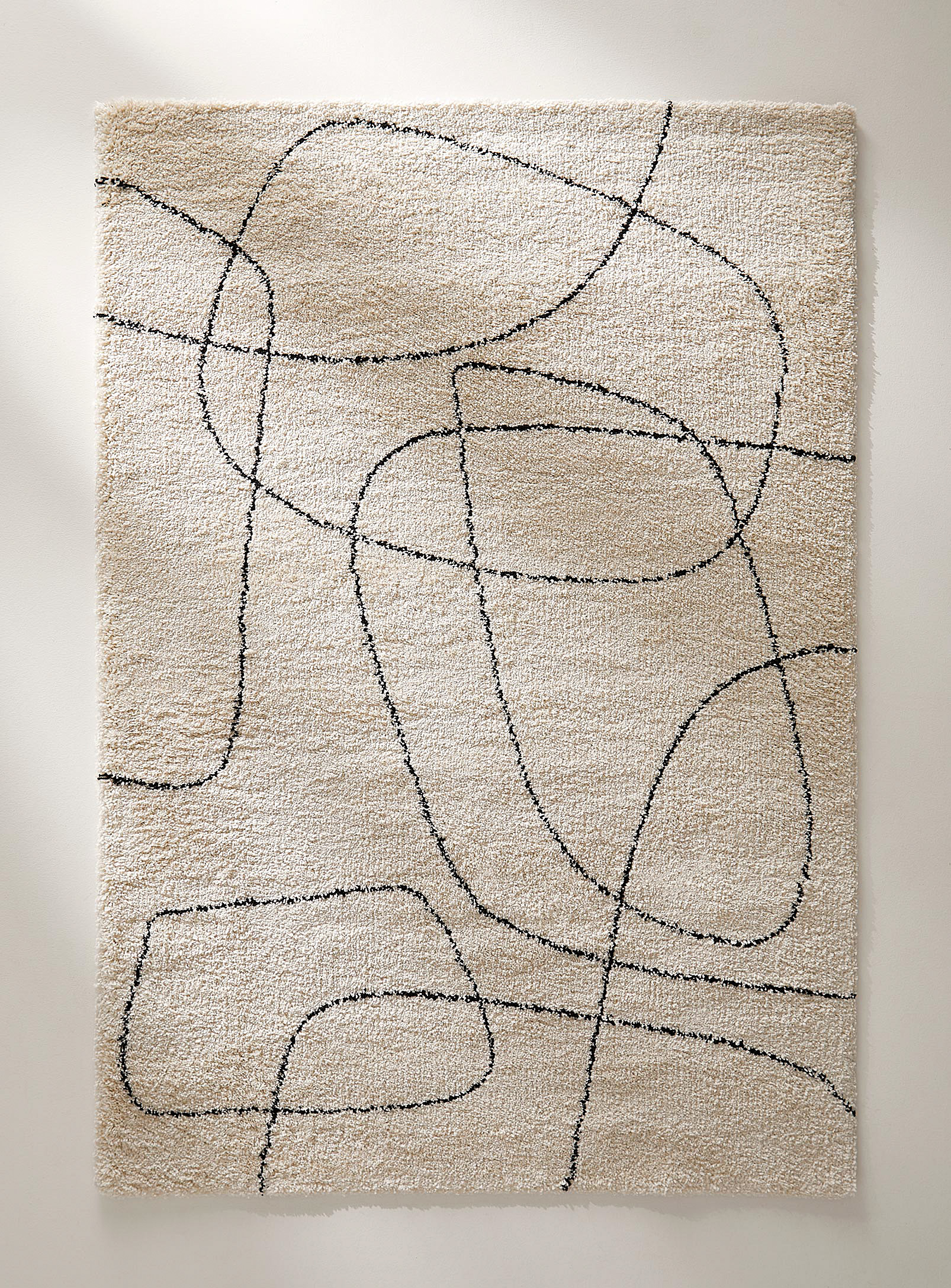 Simons Maison Nomadic Abstraction Shag Rug See Available Sizes In Black And White