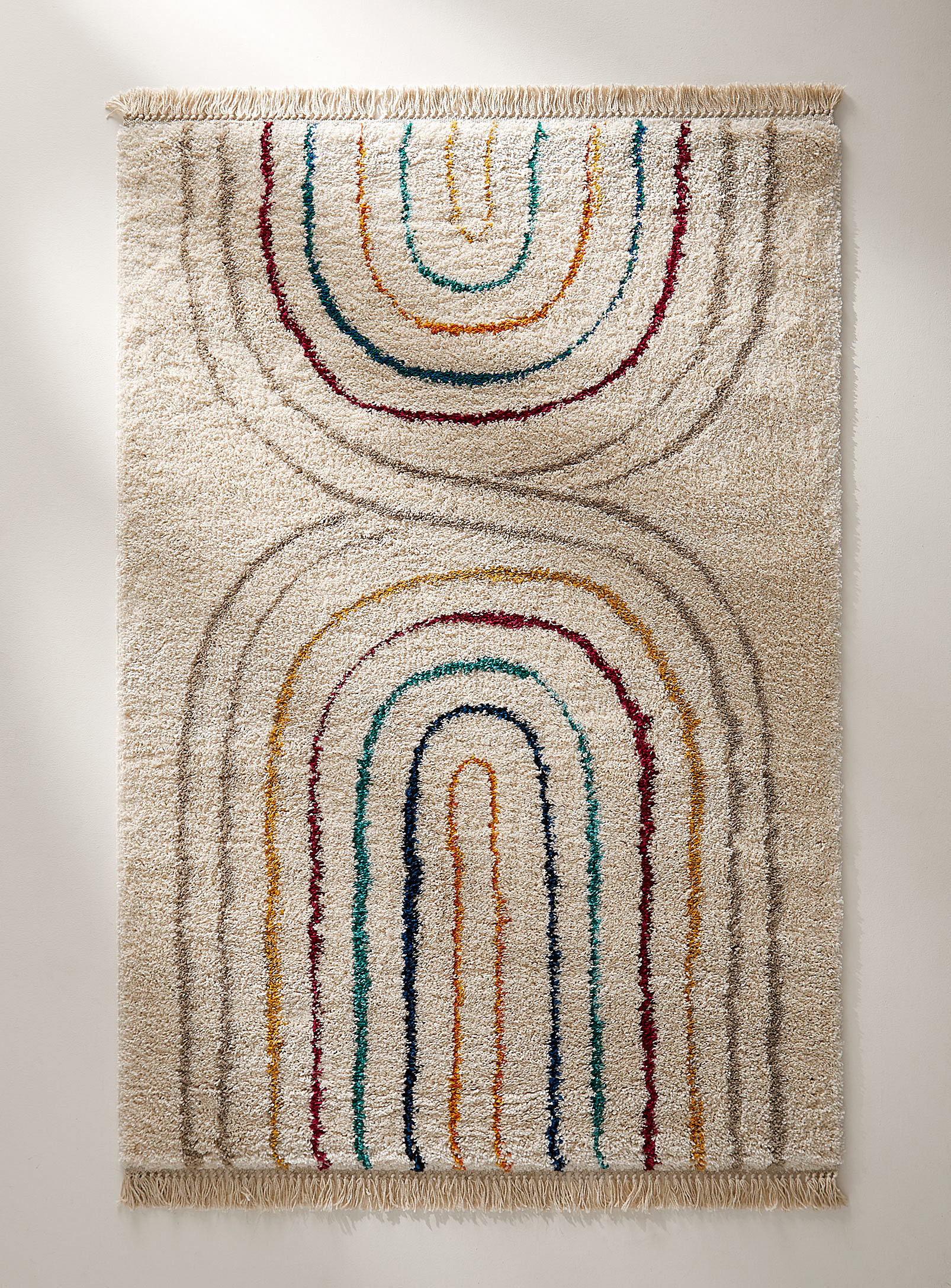 Simons Maison Multicolour-arch Shag Rug See Available Sizes In Cream Beige