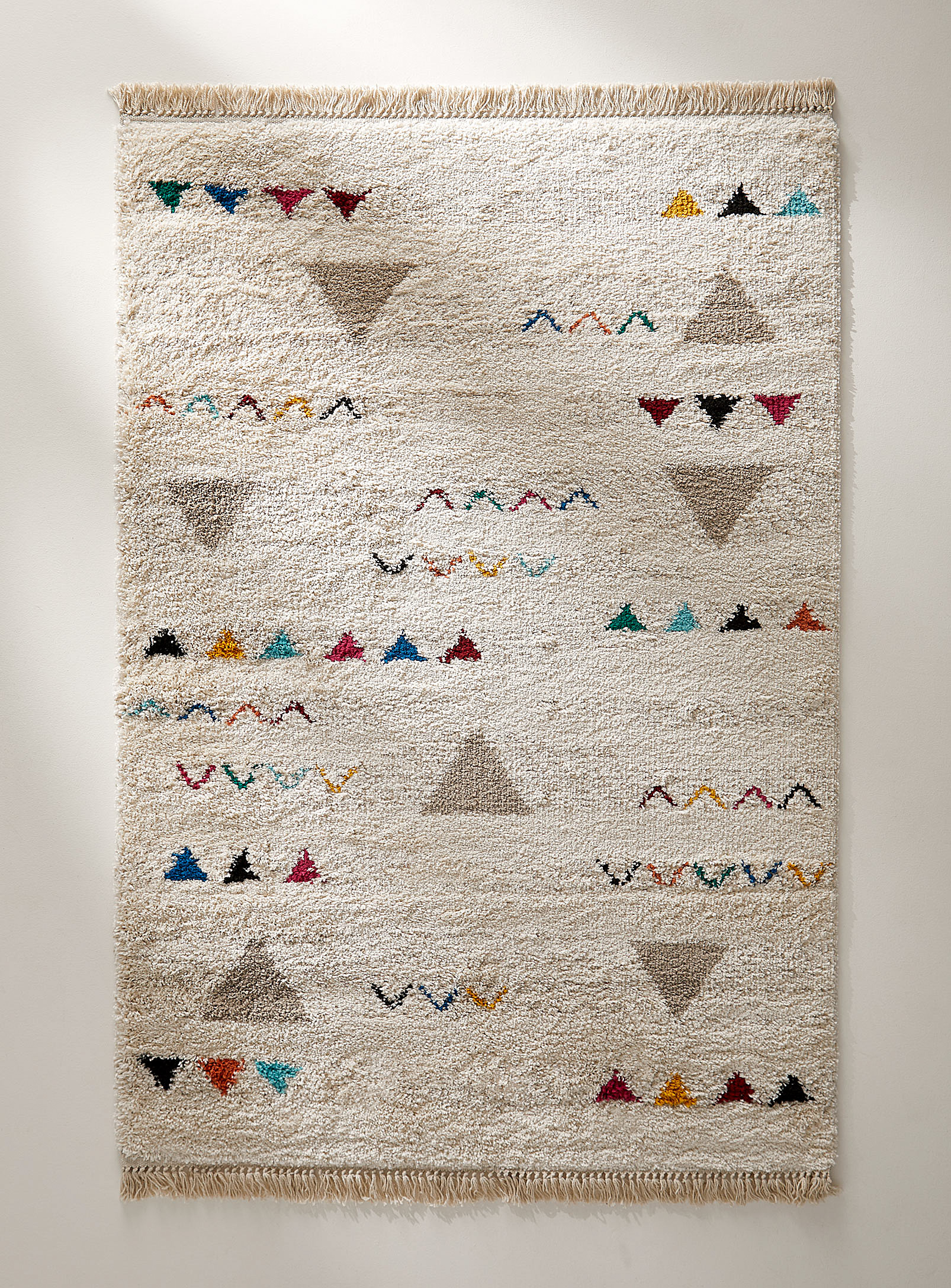 Simons Maison Colourful Geometry Shag Rug See Available Sizes In Cream Beige