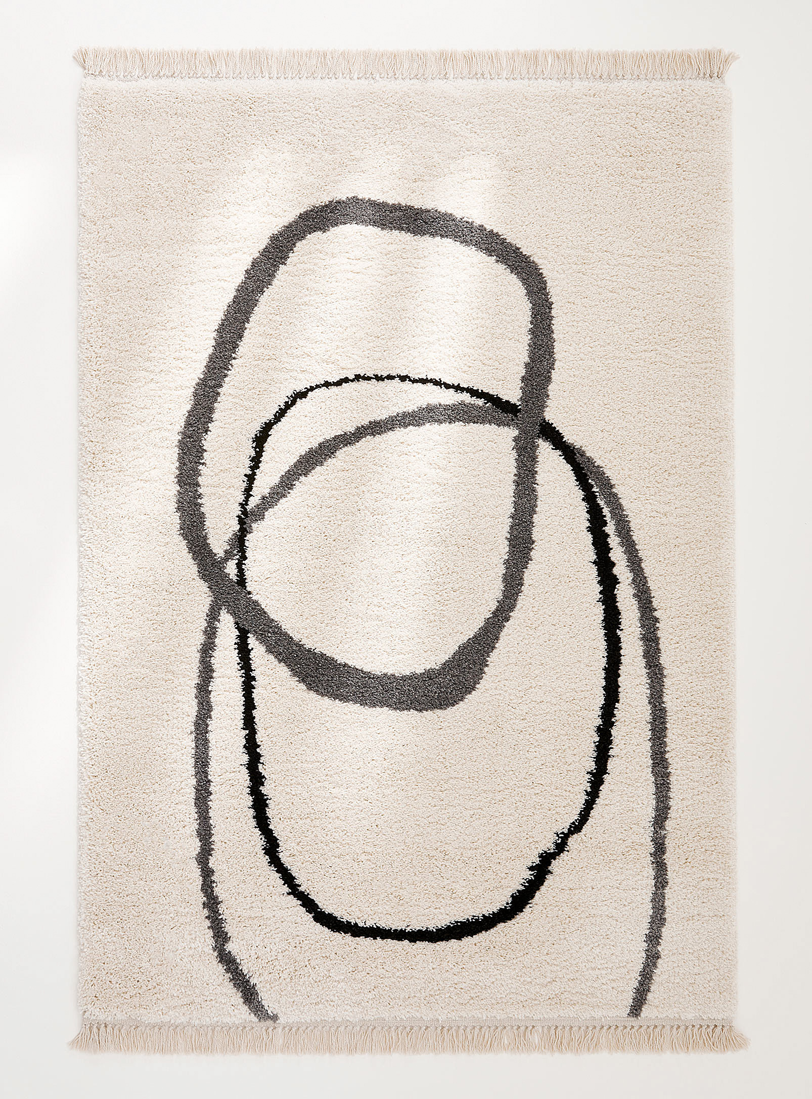 Simons Maison Abstract Circularity Shag Rug See Available Sizes In Cream Beige