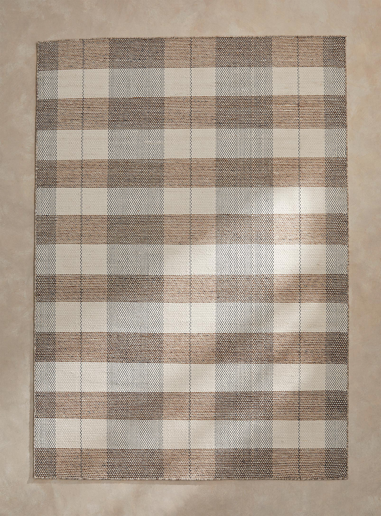 Simons Maison Neutral Check Rug See Available Sizes In Patterned Brown