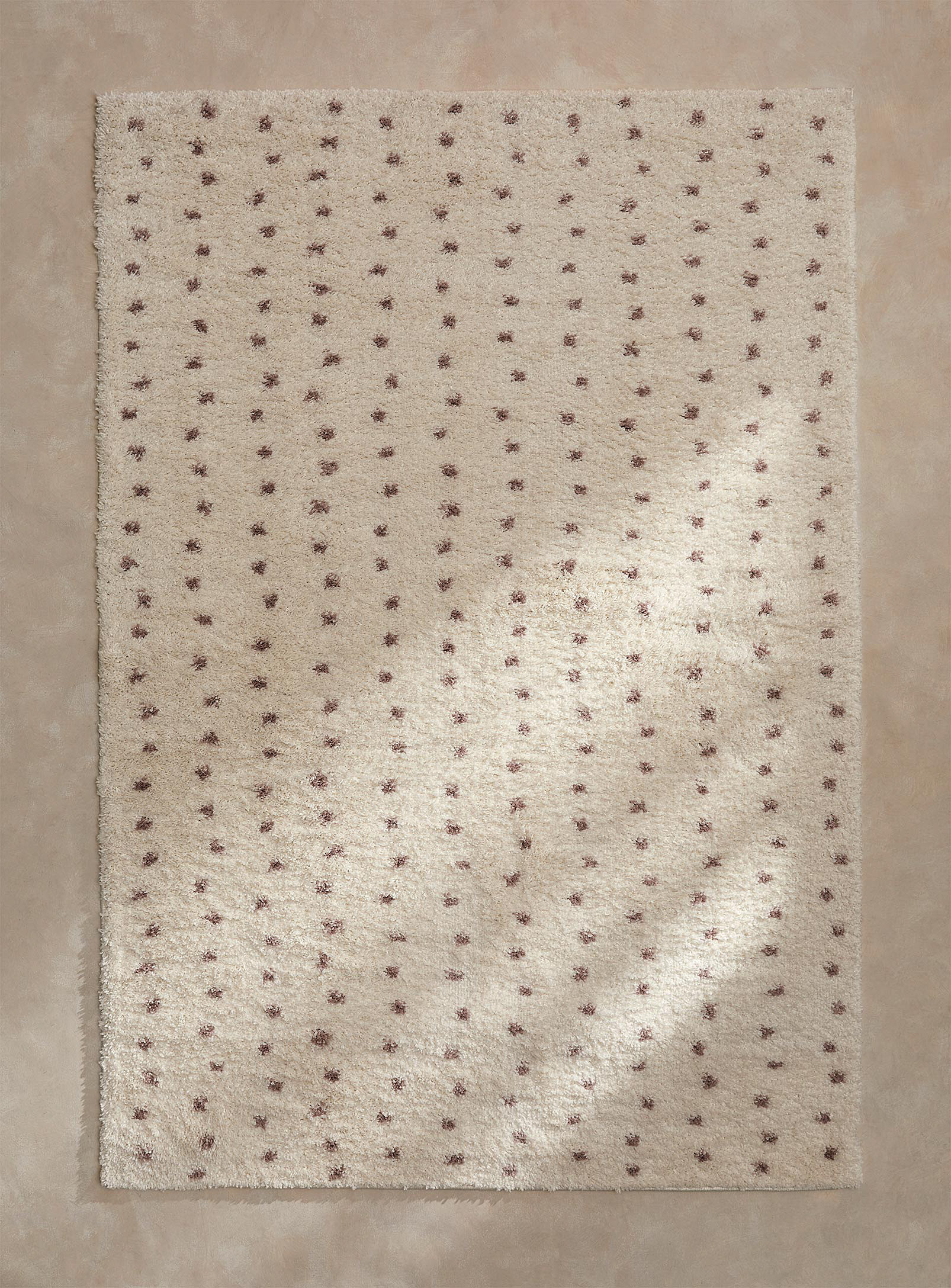 Simons Maison Lined Polka Dots Shag Rug See Available Sizes In Dusky Pink