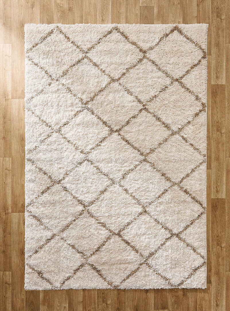 Contrasting Grid Shag Rug See Available Sizes