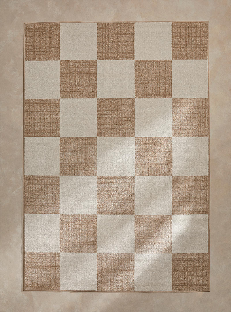 Beige and white checkerboard rug See available sizes product image (primary)