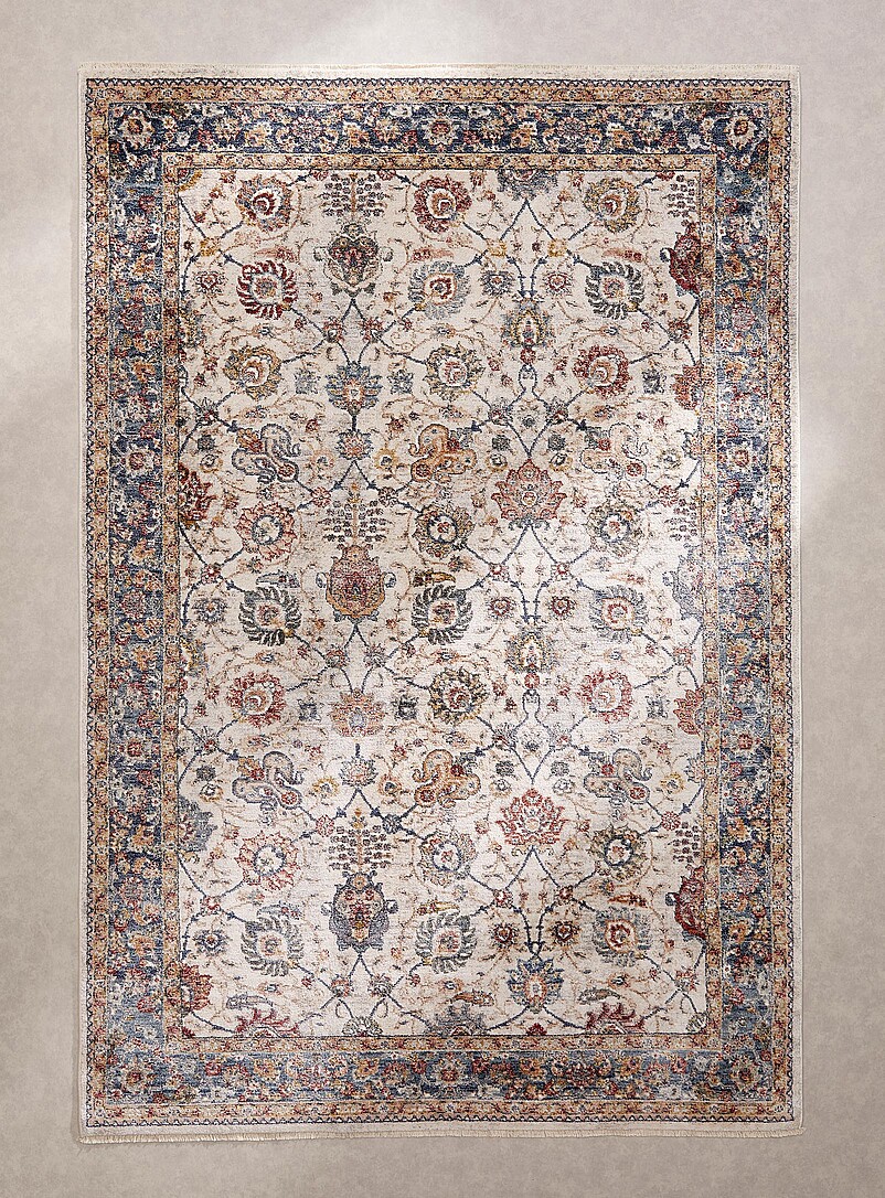 Earth-Palette Faded Floral Fresco Rug See Available Sizes