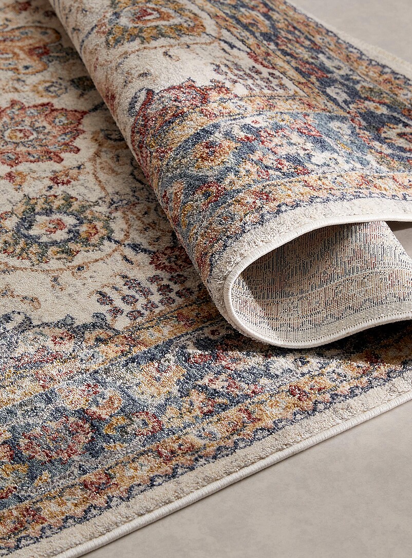 Earth-palette faded floral fresco rug See available sizes product image 2