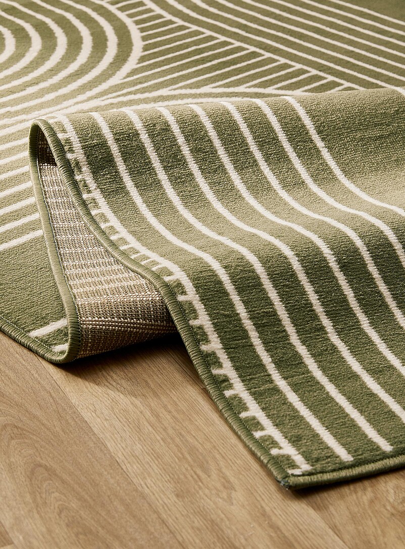 Geometric arches dark green rug See available sizes product image 2