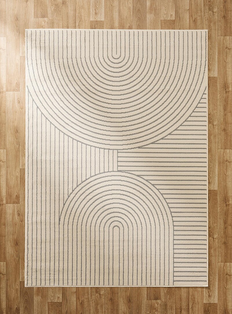 Arches And Stripes White Rug See Available Sizes
