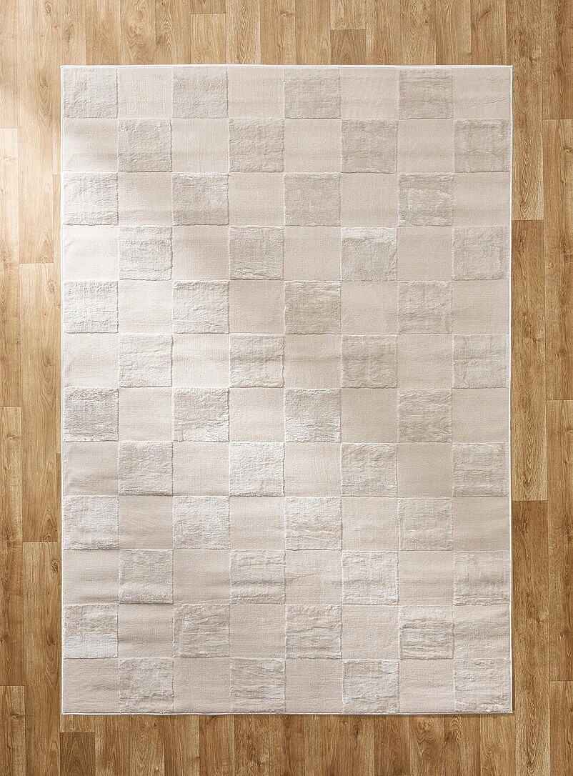Beige Checkerboard Rug See Available Sizes