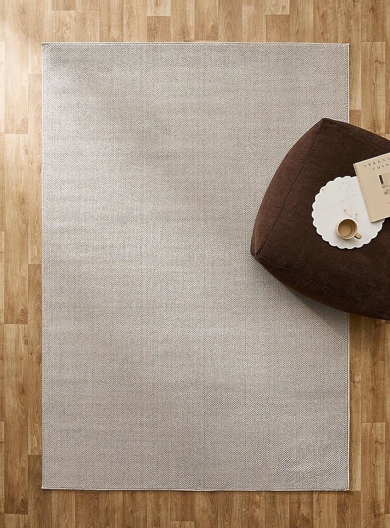 Solid Beige Bouclé Rug See Available Sizes