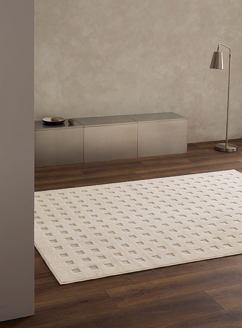 Flat-Woven Checkers Ivory Rug See Available Sizes