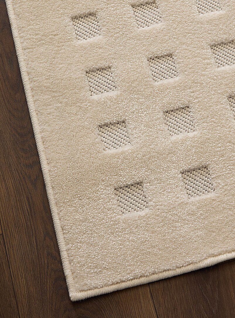Flat-woven checkers ivory rug See available sizes product image 2