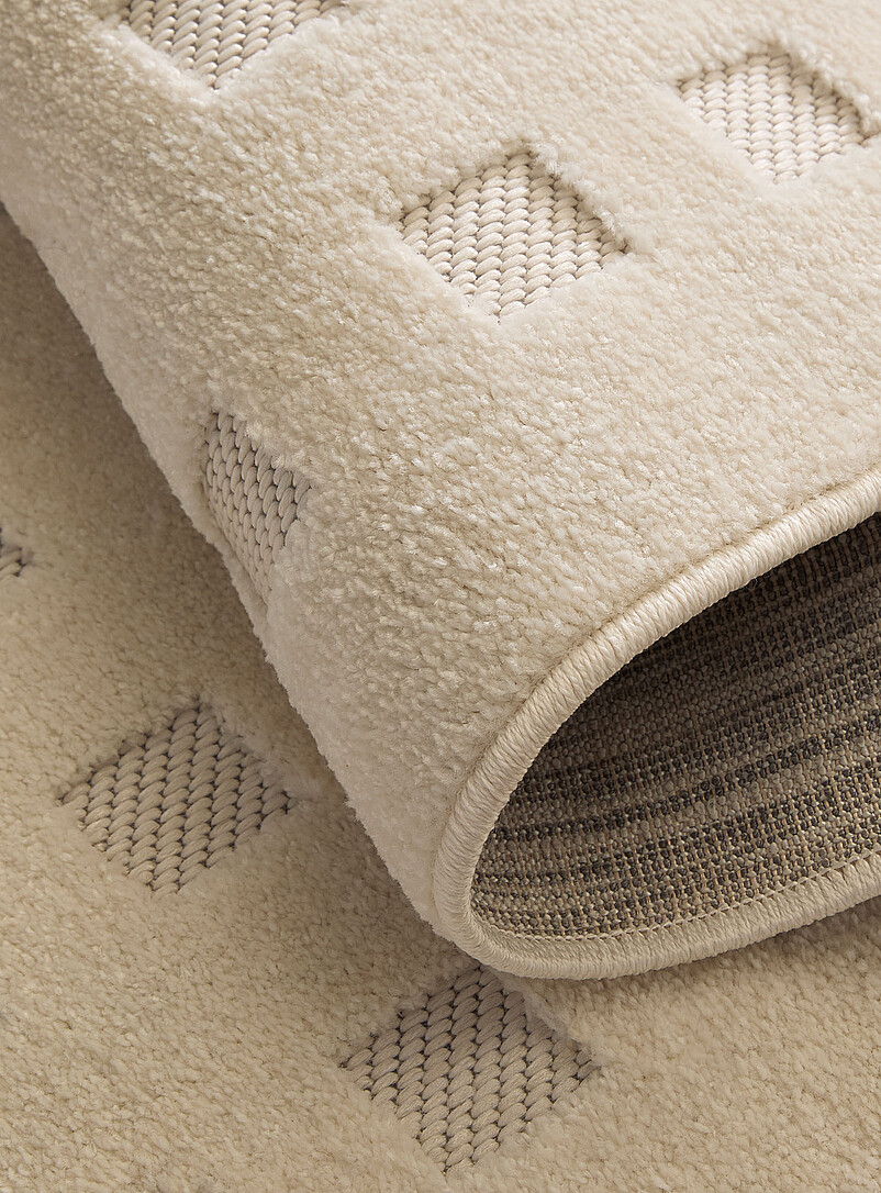 Flat-woven checkers ivory rug See available sizes product image 3