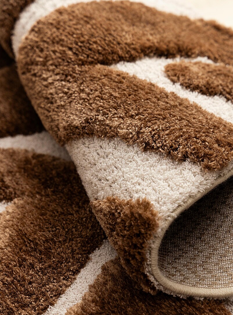 Brown abstract lines rug See available sizes product image 2