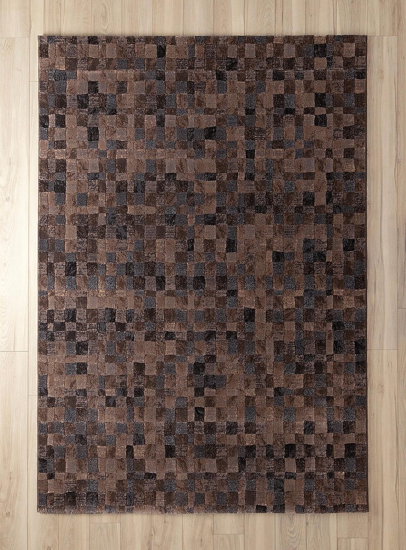 Brown mini checkerboard rug See available sizes product image (primary)
