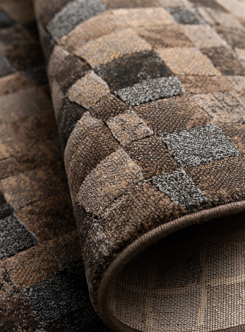 Brown mini checkerboard rug See available sizes product image 2