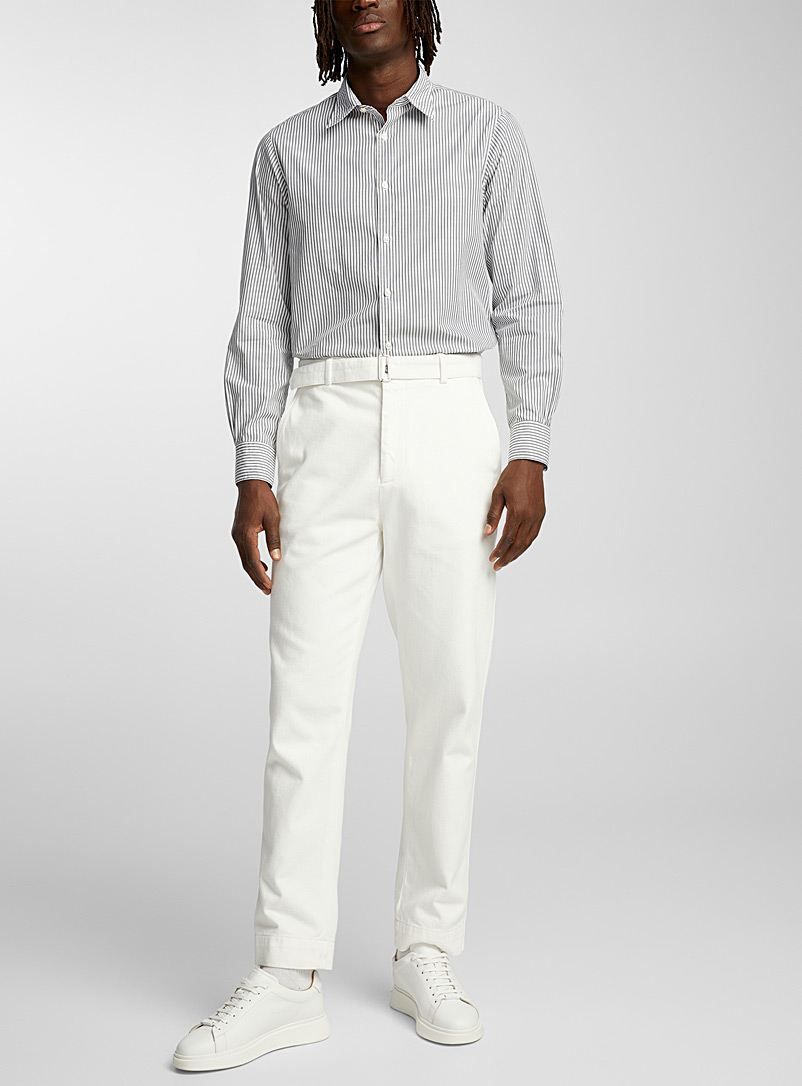 Officine Générale Ivory White Oswald belted chino pant for men